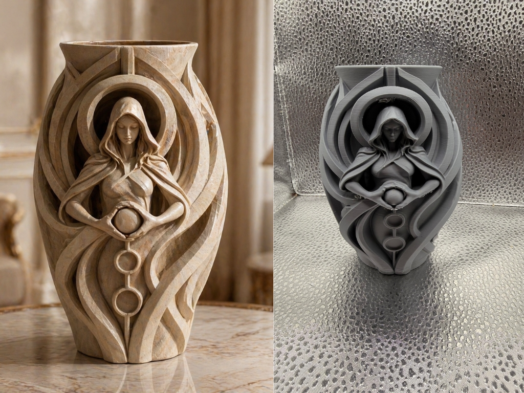 Mystic Oracle Goddess Vase Fantasy Sculpture