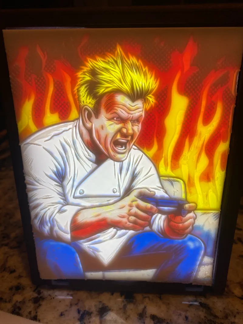Gordon Ramsay Playing Video Games Lithophane