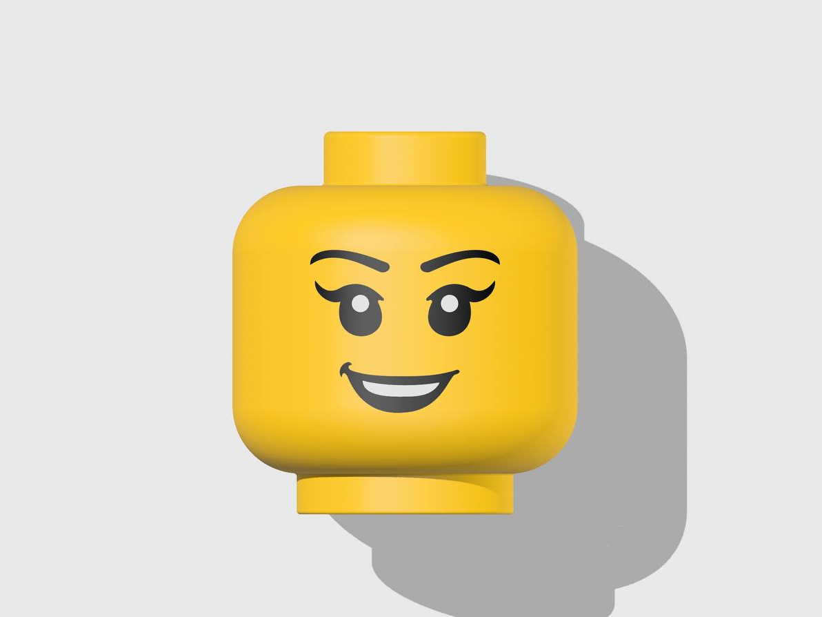 Mega Minifigure Head Girl Happy Face 