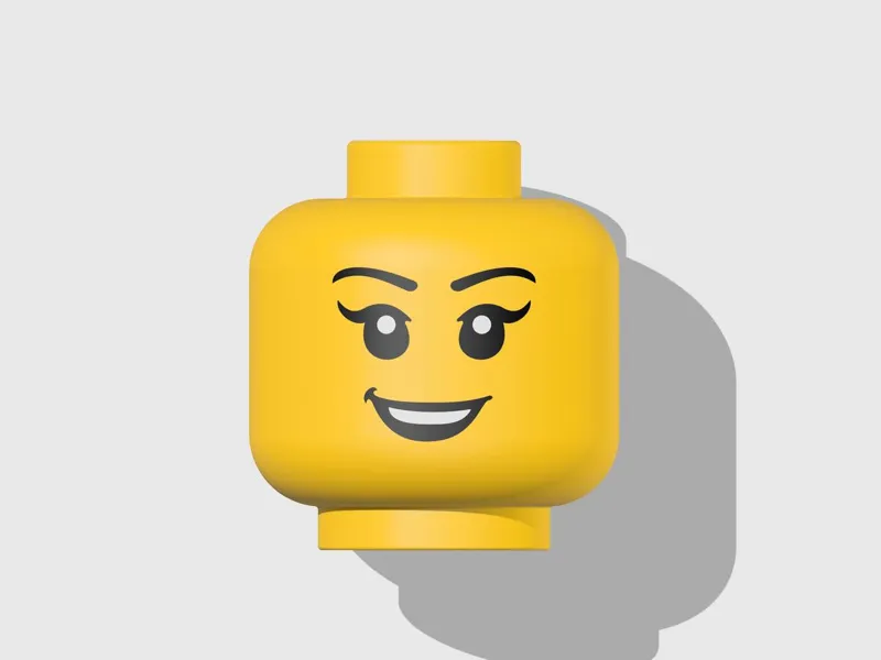 Mega Minifigure Head Girl Happy Face 