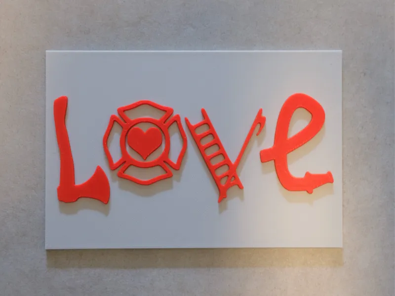Firefighter sign LOVE