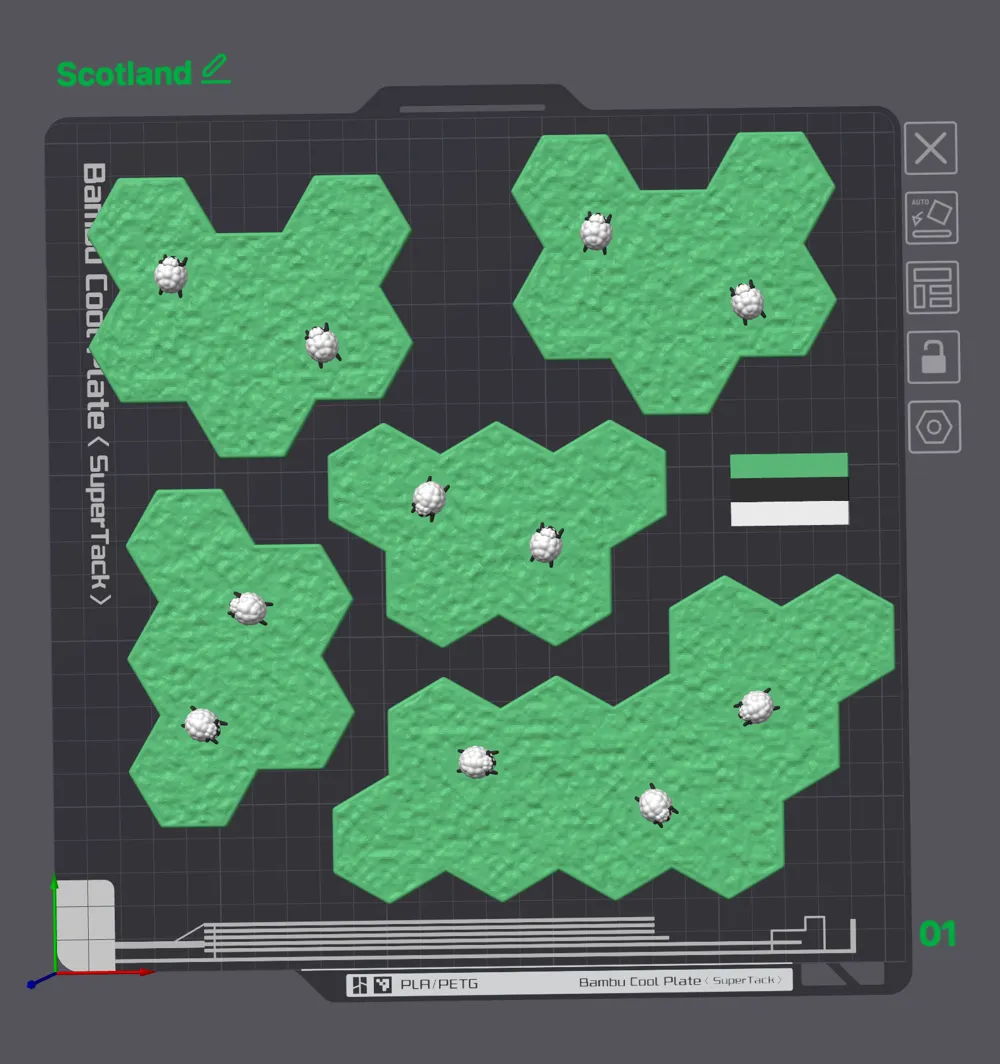 Rebirth cover tiles for 2 players with sheep - Free 3D Print Model ...