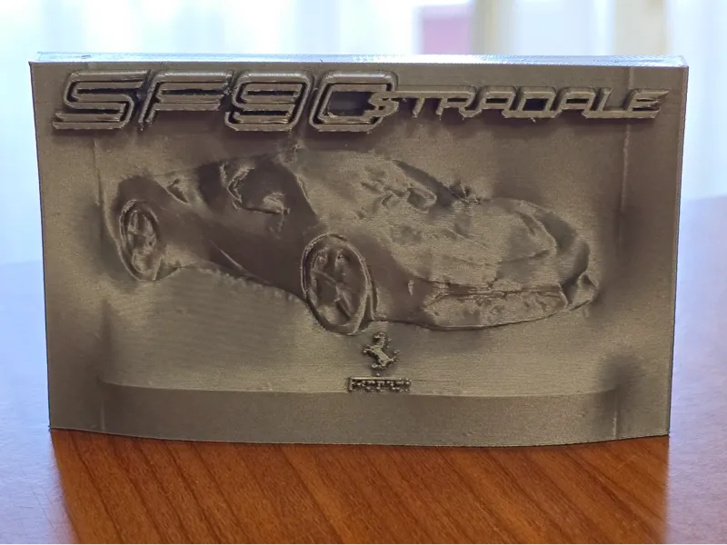 Ferrari SF90 Stradale - 3D Printed Relief Plaque