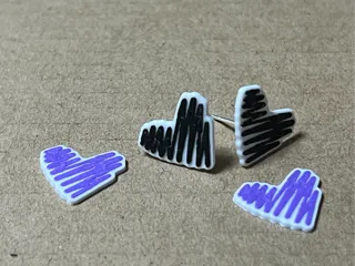 Heart line earrings