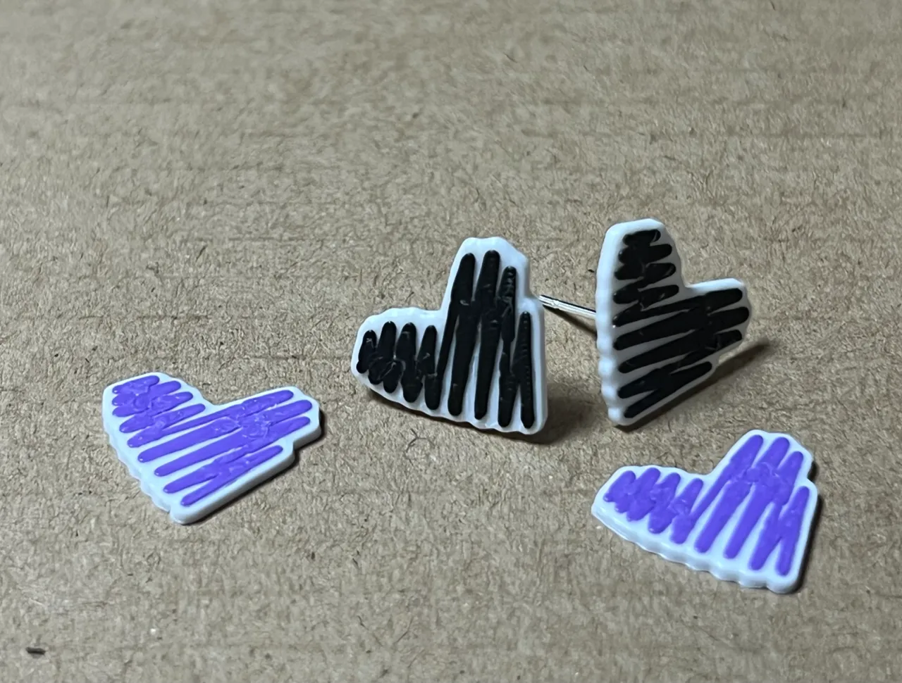 Heart line earrings view 2