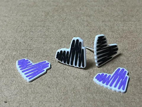 Heart line earrings view 2