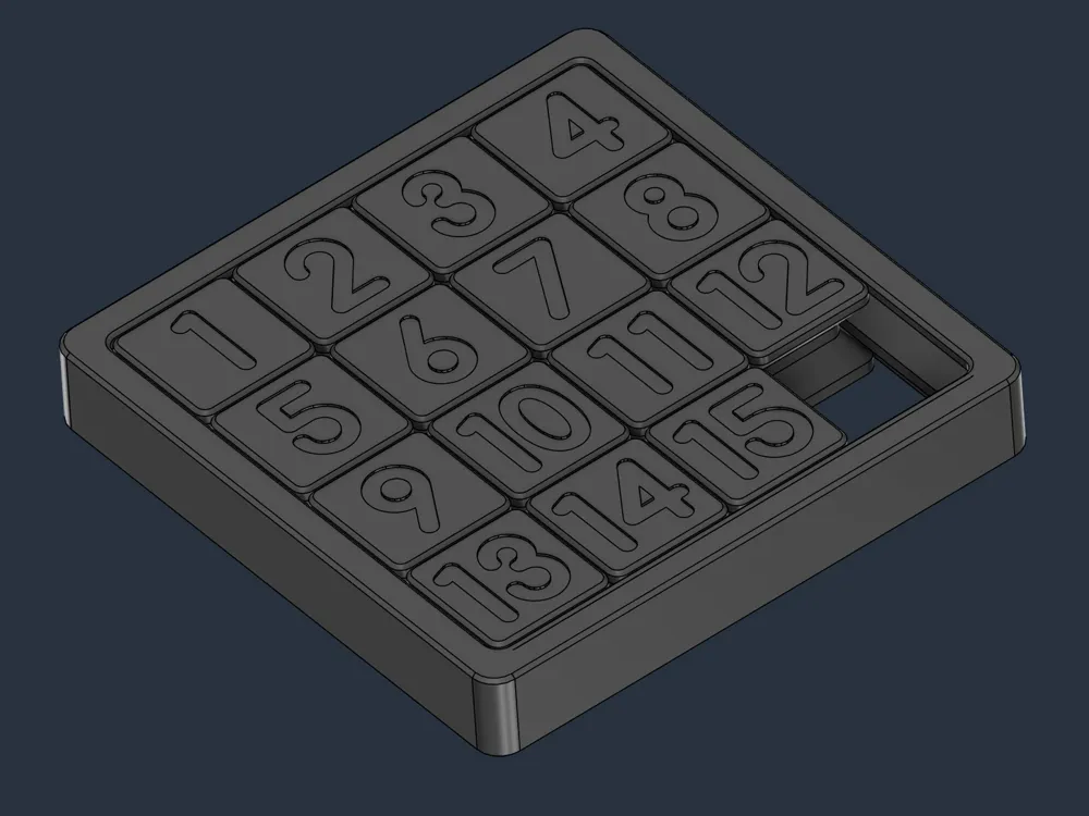 15 Puzzle – Double-Sided Sliding Puzzle - Free 3D Print Model - MakerWorld
