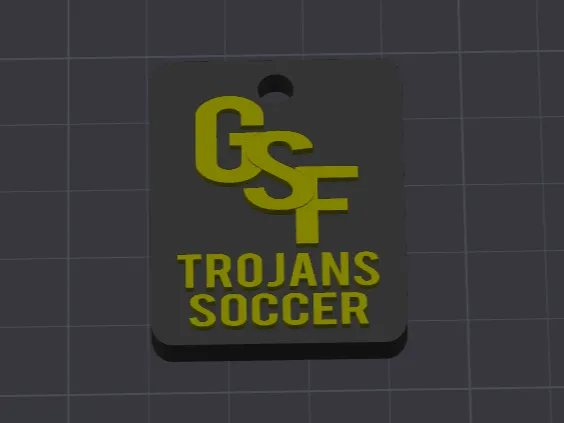 Green Sea Floyds Trojans Soccer Keychain