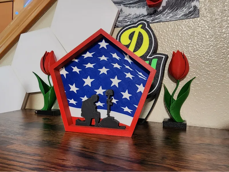 Memorial Day Flag Art 