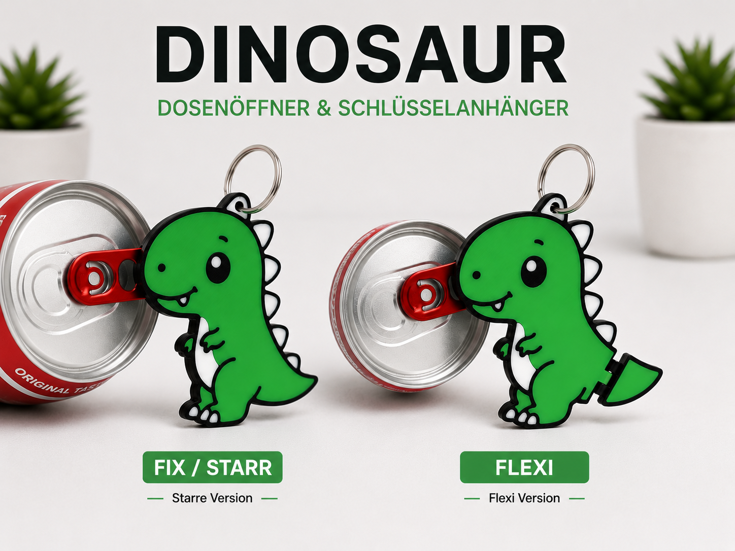 Flexi Dino Can Opener- articulated Fidget Keychain