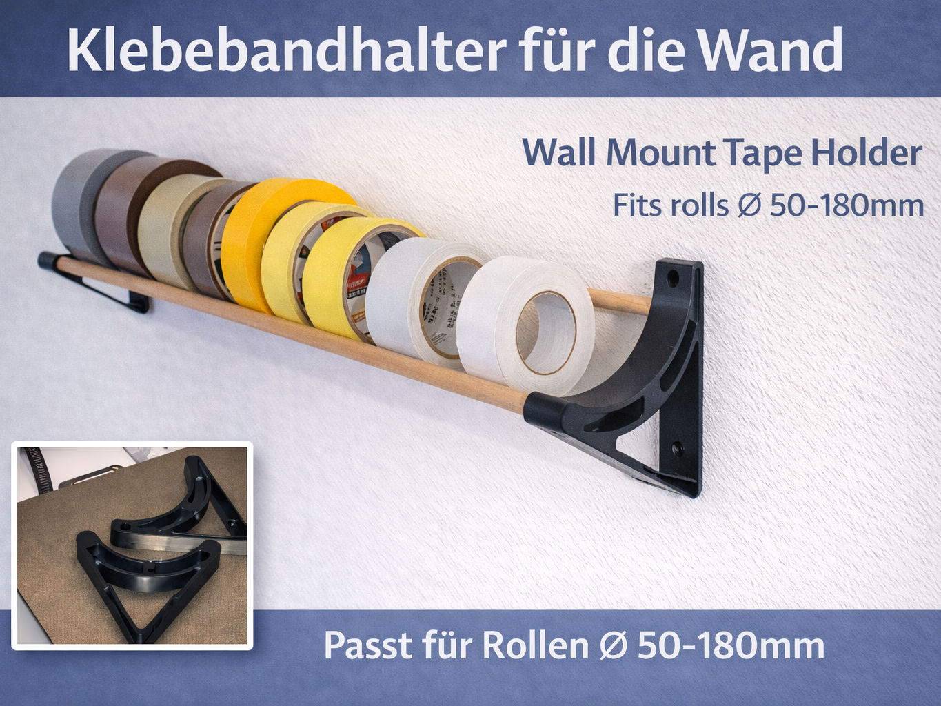 Modular Tape Wandhalter 50–180 mm Organizer