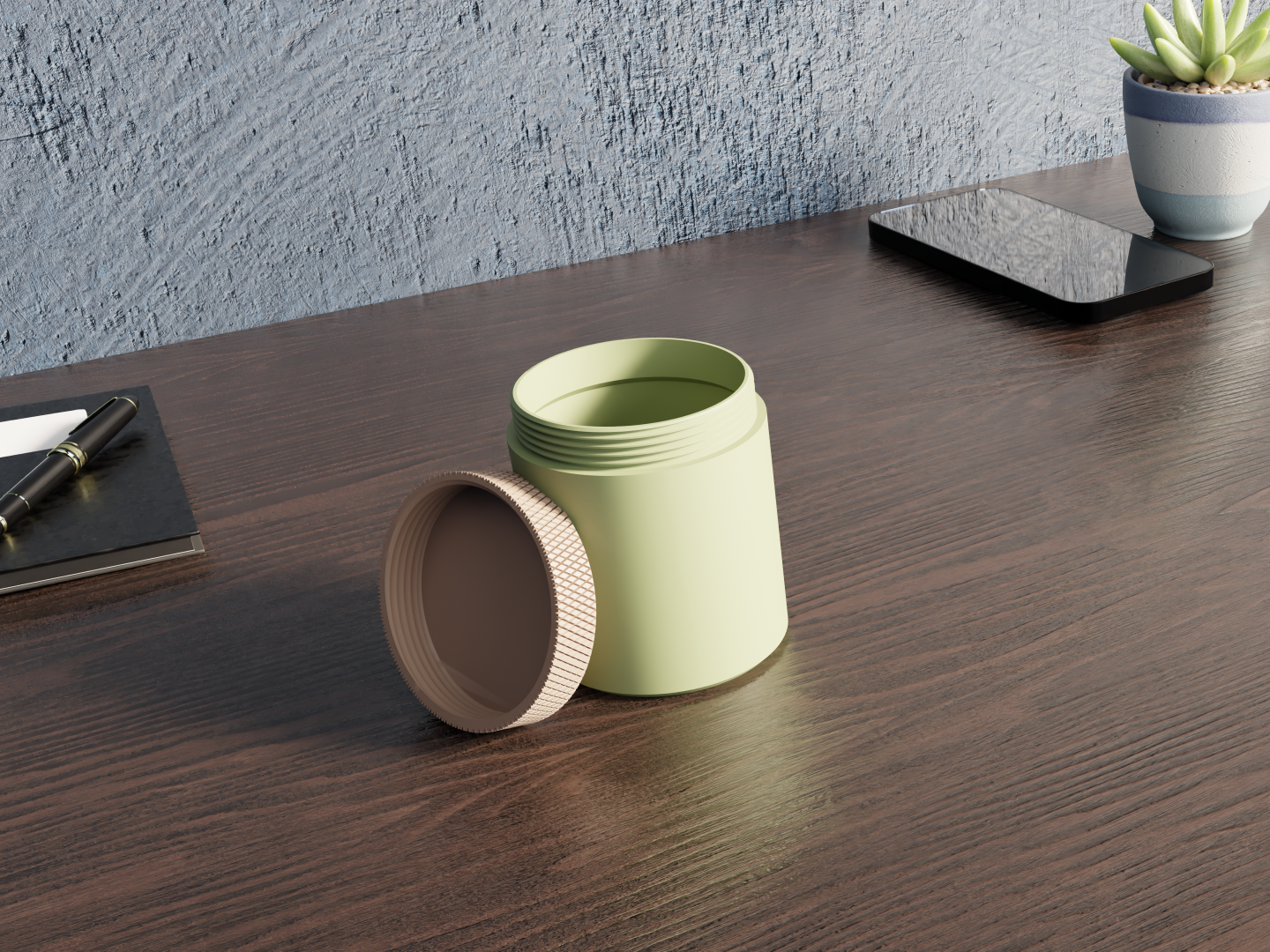 Knurled Travel Container - Water tight