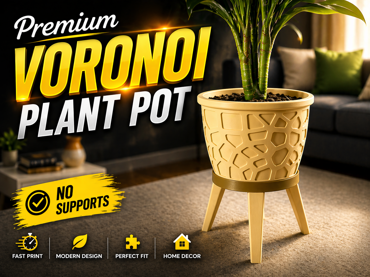 Premium Voronoi Plant Pot