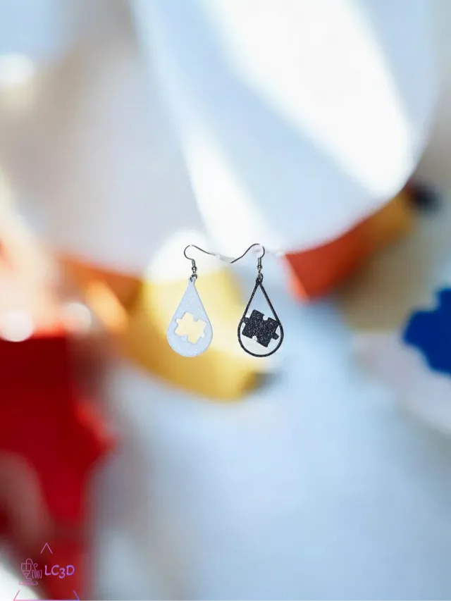 Drop puzzle earrings