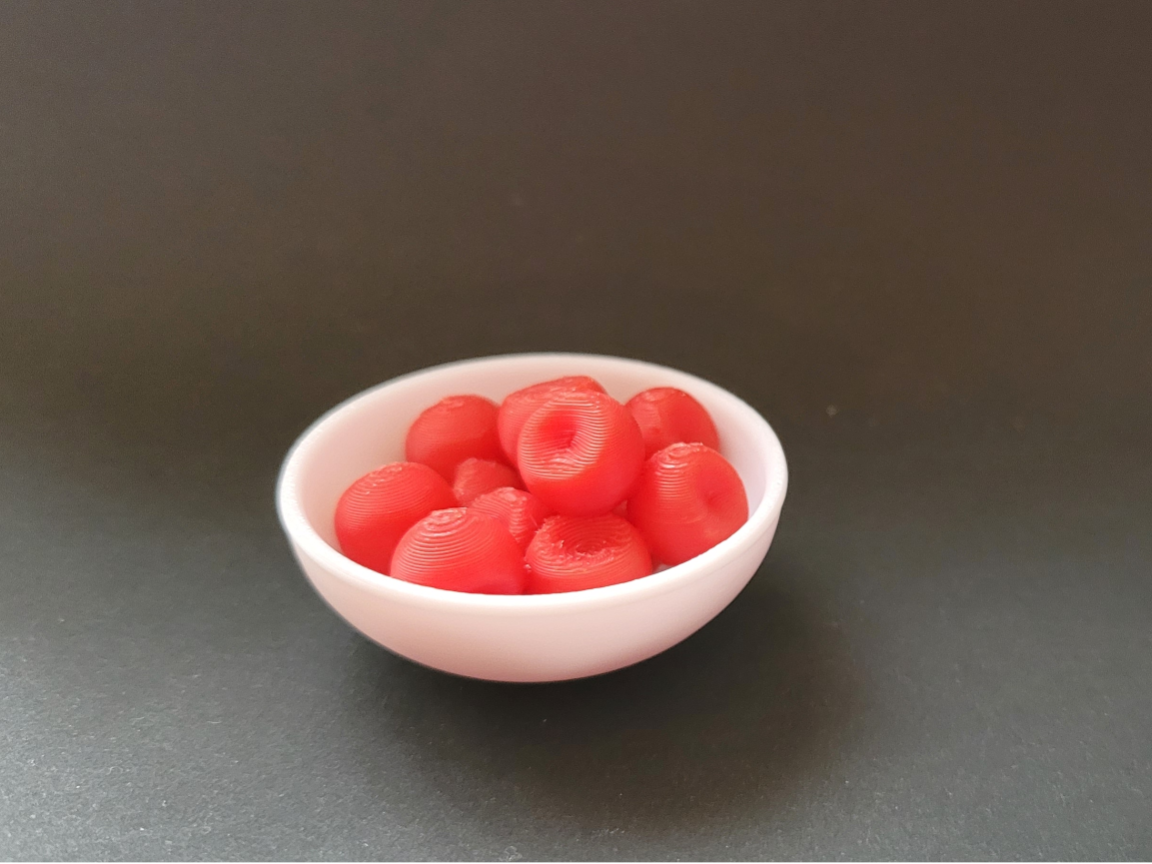 Miniatur - Schüssel mit Äpfel für Puppenhaus