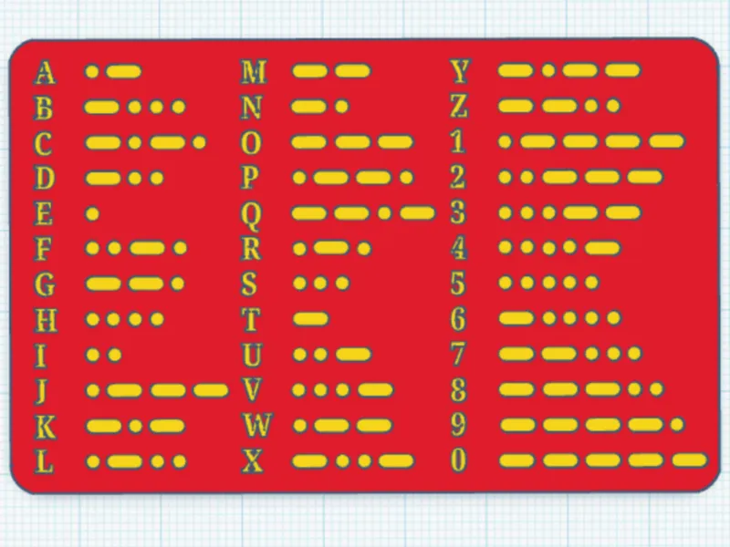 Wallet-sized Morse Code Card