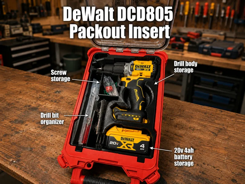 DeWalt DCD805 Milwaukee Packout Compact Insert
