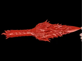Lifesize flaming dagger