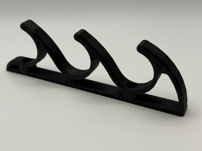 Wall-Mounted Fishing Pole Rack (Holds 3 Poles)