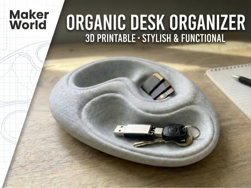Fluid Form Desk Organizer, Keys & SD Cards Holder