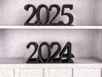 Mini Bookshelf Decor Year Numbers 2021-2026