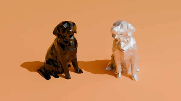 Golden Retriever low poly