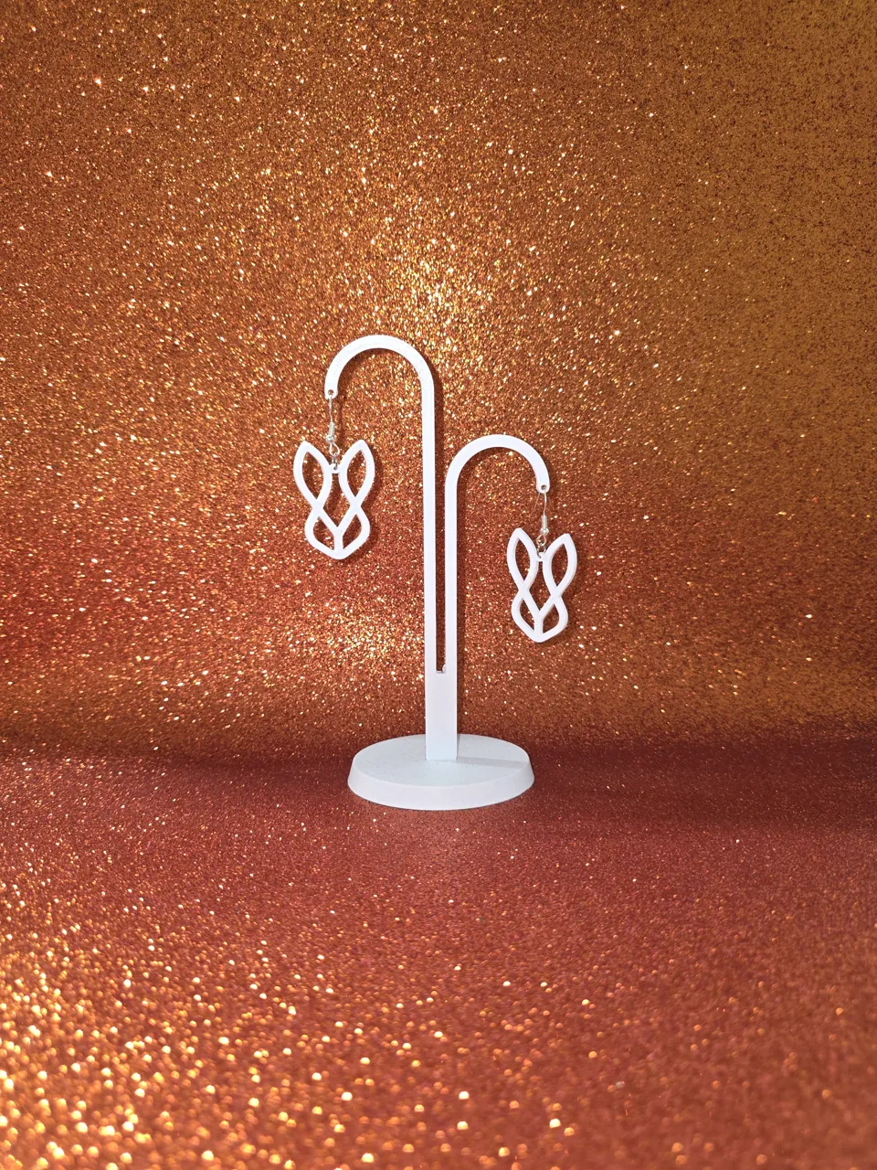 Minimal bunny earrings view 3