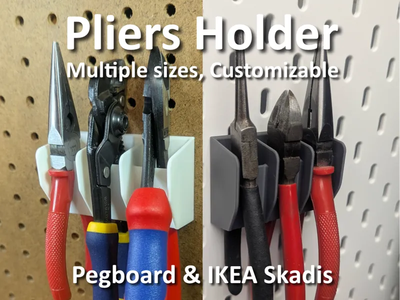 Pliers Holder for Pegboard & Skadis, Customizable