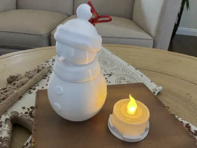 soft-glow 3d snowman ornament for led candle light