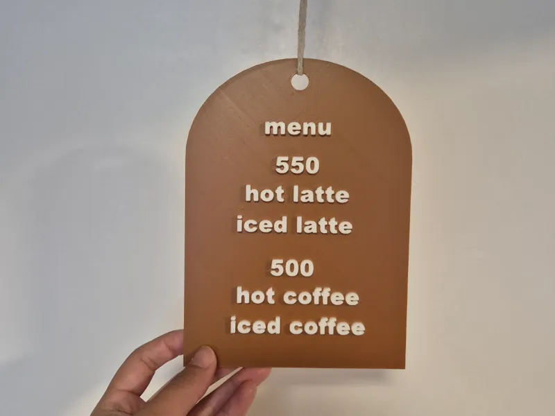 menu board, customizable plain board, 10mm hole 