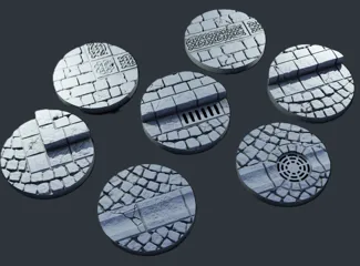 40mm Ruined Cobblestone City Bases