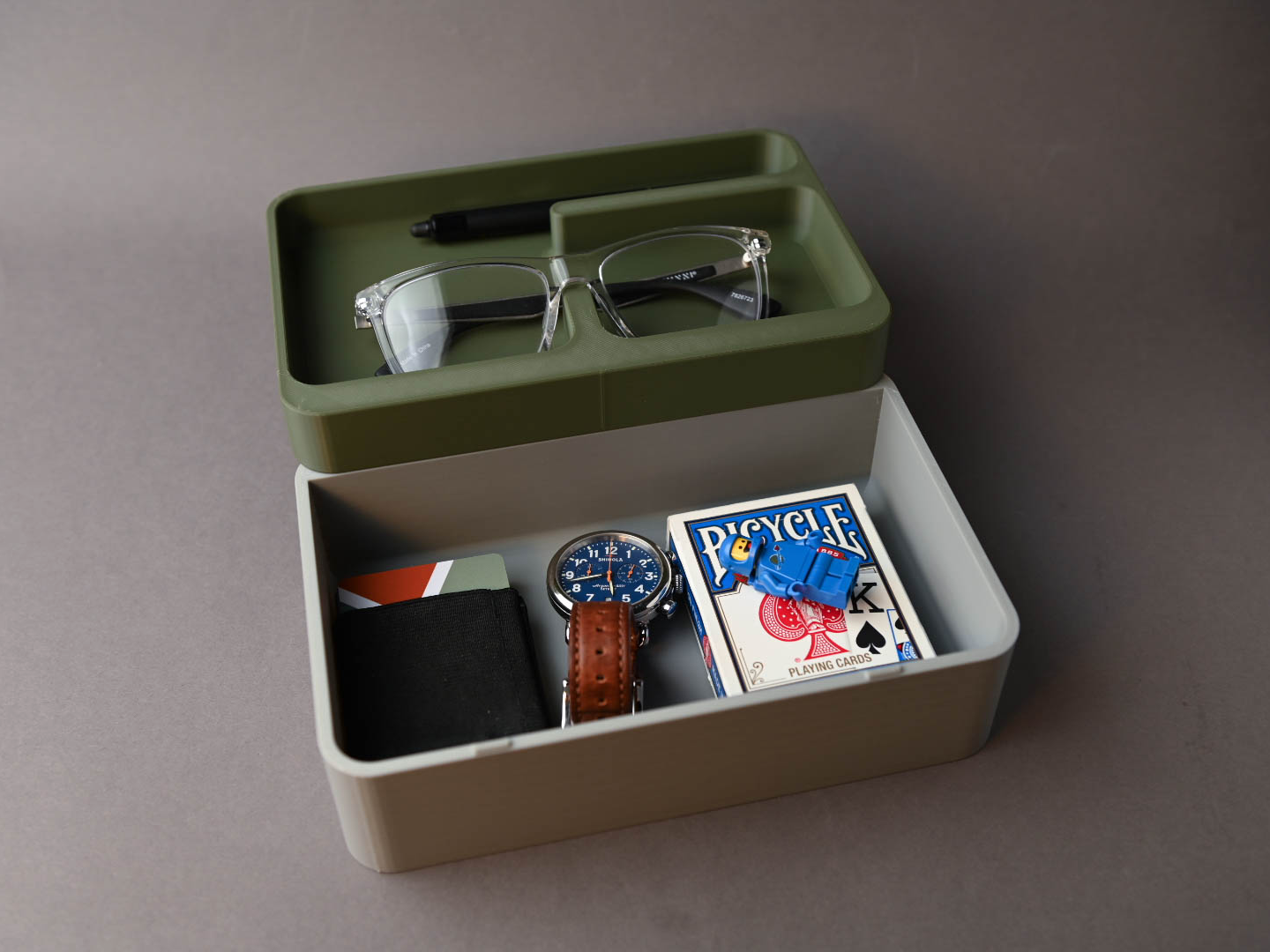 Magnetic Swing-Lid Valet Tray