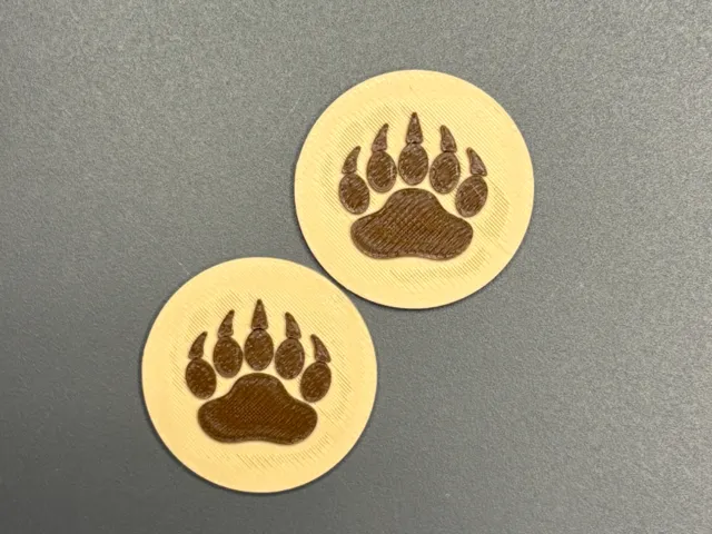 Earring Cabochon - Bear Paw Print