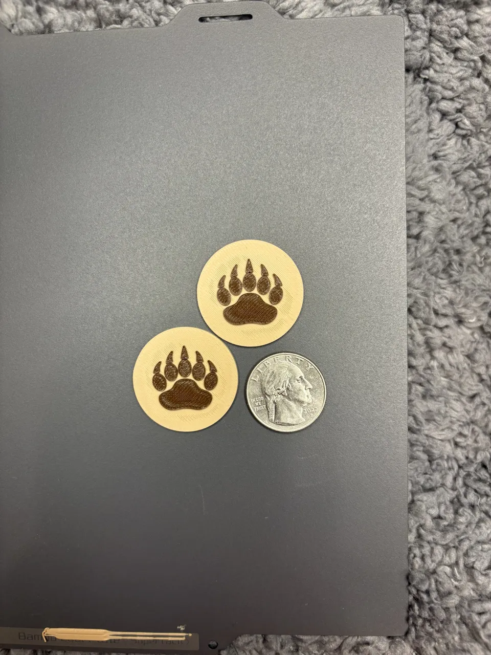 Earring Cabochon - Bear Paw Print view 2
