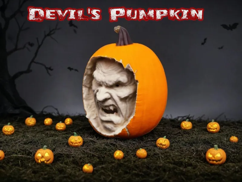 Devil's Pumpkin- Halloween decor