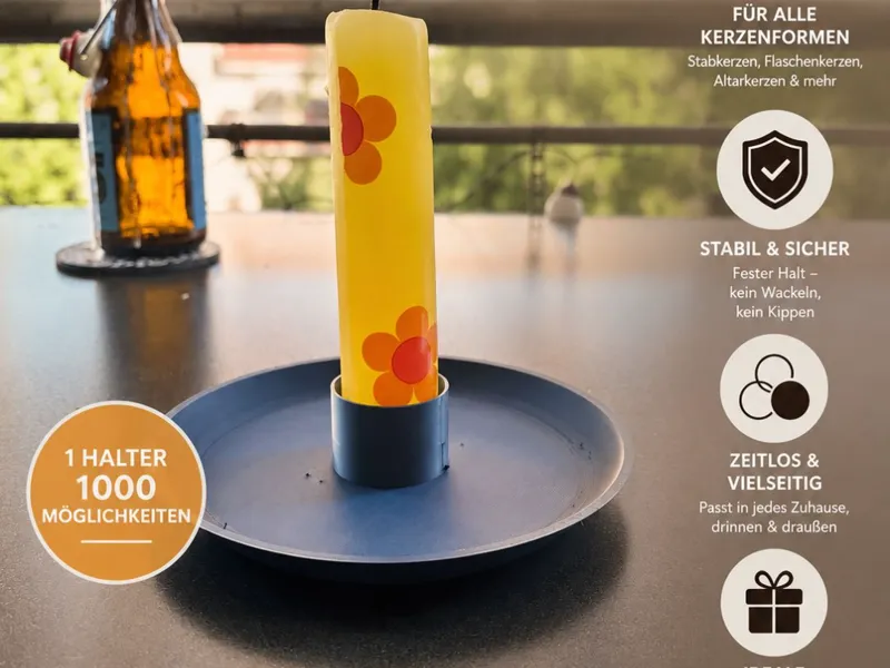 Universeller Kerzenhalter für Wachskerze