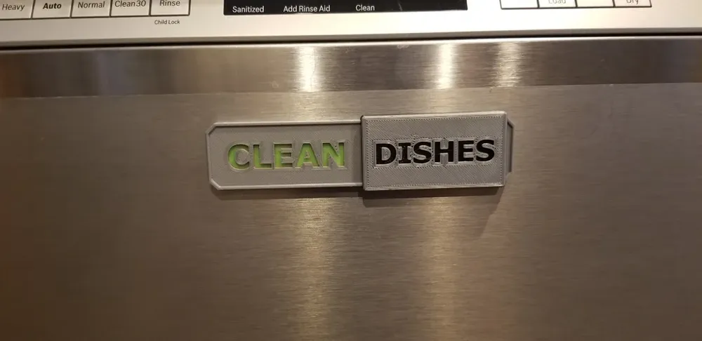 Clean Dirty Dishes Slider for Dishwasher by Sockbubbles - MakerWorld