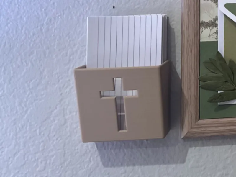 Wall Mounted Notecard Holder w/ Cross