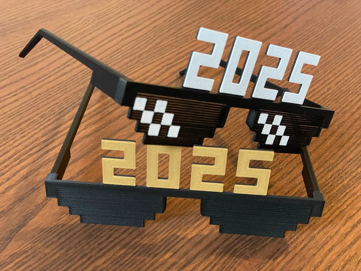 Specially Designed New Year's Glasses - Technological Style Decorative Gift