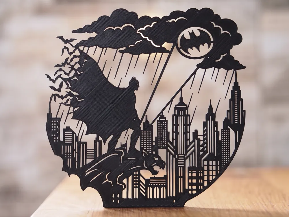 Letrero o emblema decorativo: The Dark Knight's Guardian - Batman. Referencia del modelo original.