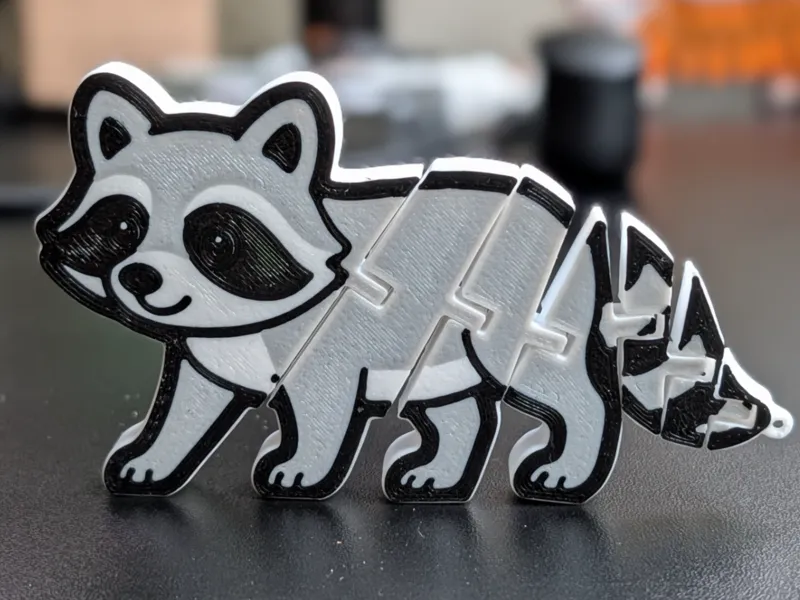 RACCOON FLEXI fun keychain and flexible fidget toy