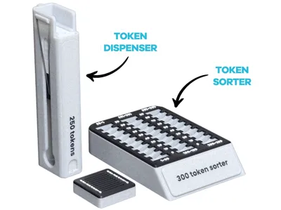 Token dispenser and sorter system (parkrun)