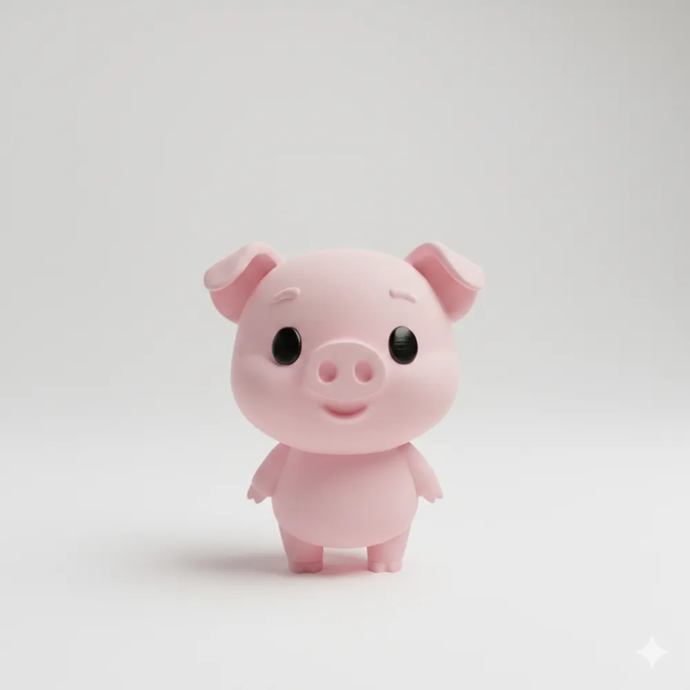 Cute Cartoon Pig Figurine - Free 3D Print Model - MakerWorld