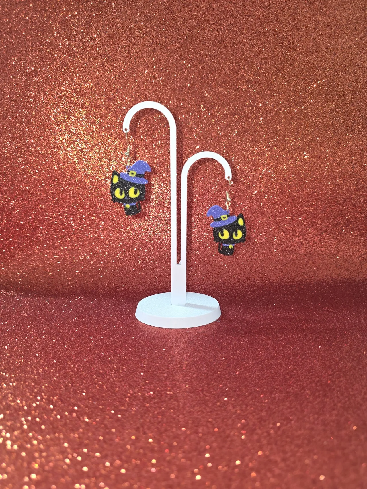 Cat witch earrings view 3