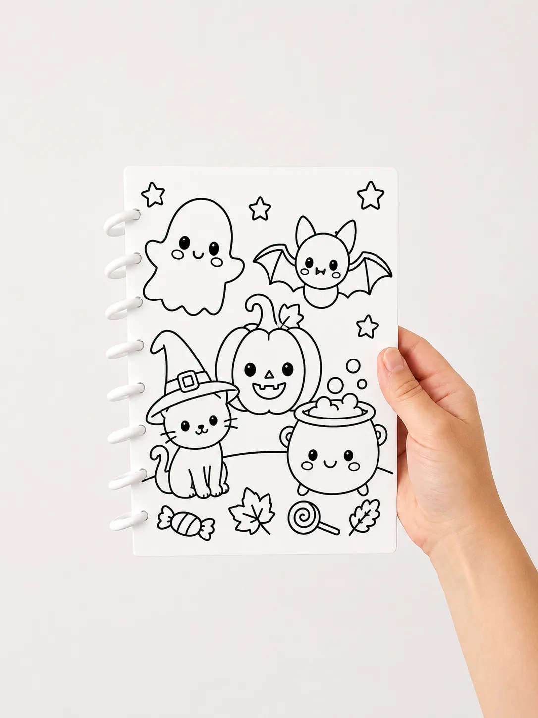 Halloween Coloring Disk Bound Notebook |A5 Journal view 2