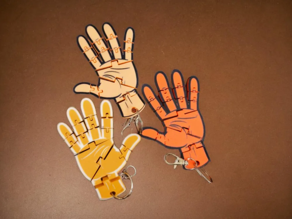 Flexible Hand Keychain. - Free 3D Print Model - MakerWorld