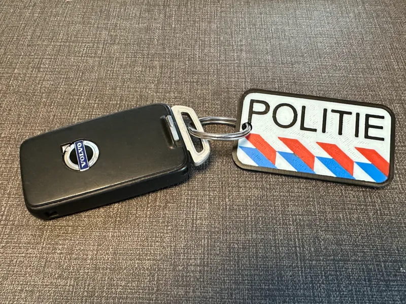 Customizable politie Key Tag NL Dutch striping