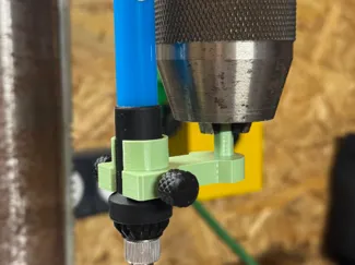 Drill press heat insert adapter for soldering iron