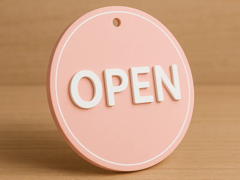 OPEN Business Door Sign Plate