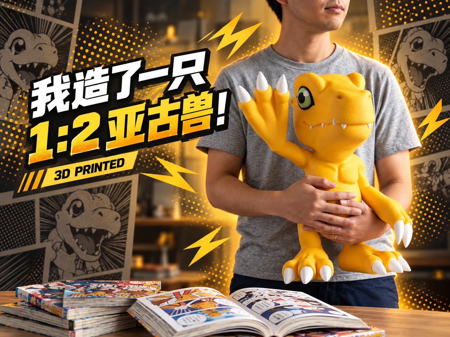 数码宝贝—亚古兽(可组装)Agumon Digimon - 1